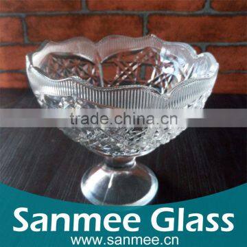 Elegant Embossed Ice Cream Bowl Hot Sale Gift Glass