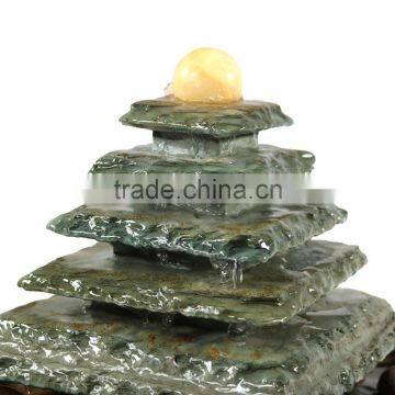 Slate Pyramid Tabletop Water Fountain photo-3