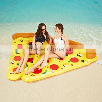 2017 Luxury Giant Inflatable Pizza Slice Pool Float Lounger With Cup Holders Outdoor Swimming Pool Toys for Party and Fun photo-3
