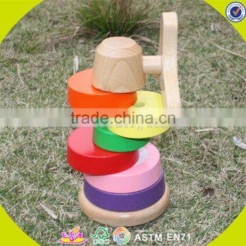 Wholesale Funny Kids Wooden Rainbow Stacking Blocks Toy Wonderful Toddler Wooden Rainbow Stacking Blocks Toy W13D110 photo-6