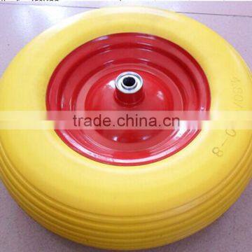 400-8 metal rim PU foam wheel hand trolley wheel