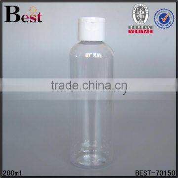 2017 Hot New Products Cosmetic Toner 200ml Flat Shoulder Beard Oil Clear Plastic Shampoo Bottle Caps Flip Top Cap photo-3