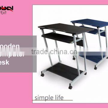 Movable Laptop Table Office Furniture Wooden Rolling Computer Desk photo-2