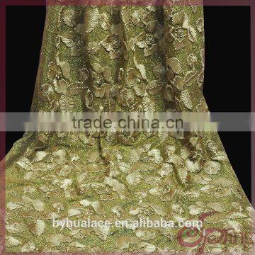 2016 newest glittering fabric with glue as ground fabric with satin coiling embroidery lace fabric