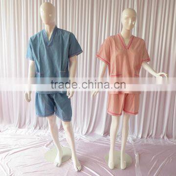 Pink/Blue Korean Style Sweat Steaming Clothes Striped Pajamas Unisex Tracksuit Plus Size Pajamas For Spa