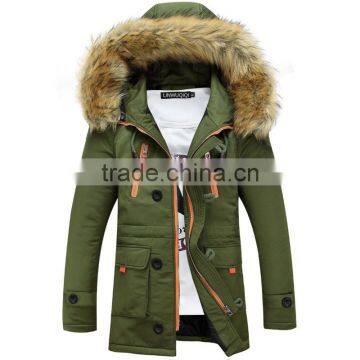 Custom Warm Fur-collar Jacket Cotton Padded Unisex Winter Parka Jacket photo-3