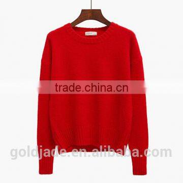 2016 New Korean Style Spring Winter Autumn Round Neck Long Sleeve Plain Women Sweater photo-4