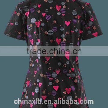 Fabric for Dickies Gen Flex Scrubs U Have My Heart Print Top photo-3
