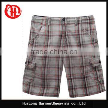 Wholesale Short Pants Plus Size Washed Plaid Men's Shorts photo-3