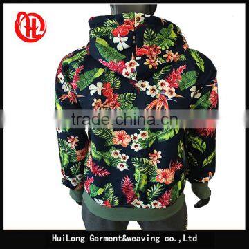 New Style Young Men Flower Printing Sleeve Autumn Hoody Jacket photo-4