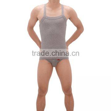 New Arrival 2014 Men Slim Stringer Vest 100% Cotton Square Collar SU15002 photo-2