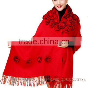 CX-B-P-37B Genuine Rabbit Fur Flower 2015 New Women Shawl photo-6