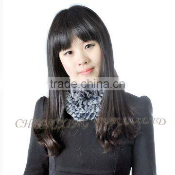 CX-S-163 Fashion Rex Rabbit Fur Scarf Winter Hand Knitting Lady Scarf