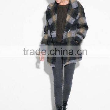 Winter Season Check Design Lady Coat photo-5