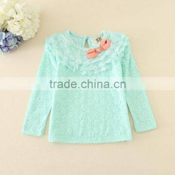 Fleece Undershirts Children Autumn Clothes High Quality Lace Girls Winter Lonh Sleeve Tee Warm Soft Kids Tee photo-6