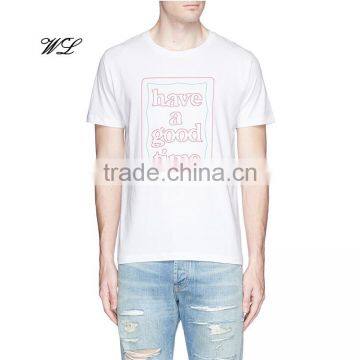 2017 Wholesale summer men's white t-shirt fashion prining men's t-shirt cotton men's clothing