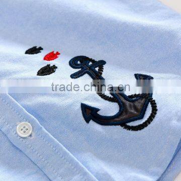 S33473W Hot Sale Children Boys Shirts Cotton 100% Solid Kids Embroidery Shirts photo-6