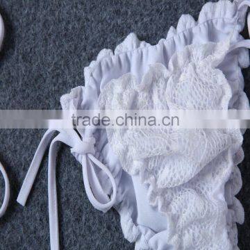 M742 D.Y Fashion 2016 Ladies White Lace Split Bikini Swimwear Beachwear photo-5