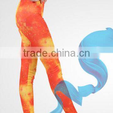 EY0034L New Fashion Women Tall Waist Graffiti Tight Leggings photo-2