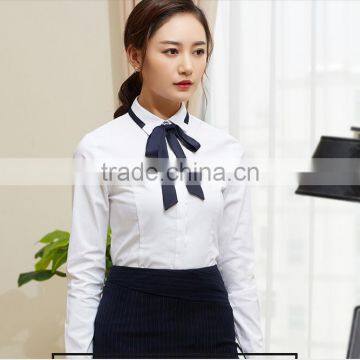 China Shirt Manufacturer Office Lady Formal Shirt for Girls Model Blouse for Uniform Women Shirt photo-5