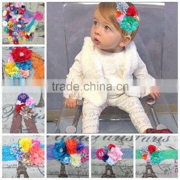 High Quality Handmade Girl Infant Baby Newborn Lace Flower Hairband wholesale