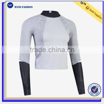 High-neck Patch Back Zipper Gym Shirt Spandex Polyester Running Women Custom Sweatshirt photo-2