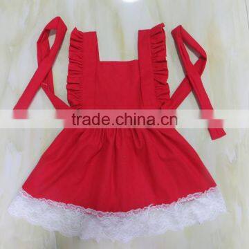 XF-175 Wholesale Kids Cotton New Design Fashion Baby Girls Dress Red Dress photo-3