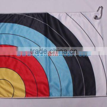 High Quality Custom Sublimated Microfiber Golf Towel With Hook Wholesale