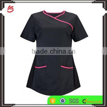 Fashionable 2017 custom Women's Stretch Scrub Top Medical Nurse Hospital nursing uniform Designs