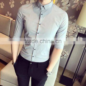 Summer cotton three quarter sleeves shirt slim shirts