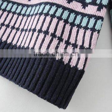 Womens Jacquard Design Fashionable Pullover Custom Christmas Sweater With Reindeer Pattern photo-4