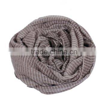 Cotton Polyester Blend Scarves & Wraps Rectangle Brown Tassel Scarf Factory photo-3