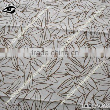 Simple Leaf Printed Fabric Linen Fabric