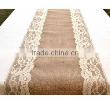 Lace and Burlap Table Runner,Laser Cut Felt Table Runner,Table Runner for Wedding Decoration