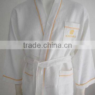 orange piping beautiful waffle hotel bathrobe