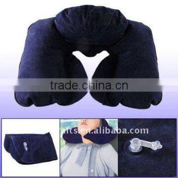 Dark Blue U Shape Air Cushion Inflatable Neck Pillow