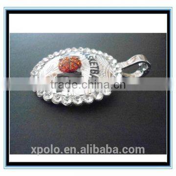 XP-MP-099355 FACTORY PRICE Rhinestone Sport Ball Baseball ,softball ,basketball MOM Necklace Wholesale photo-3