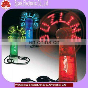 CE approved plastic promotional flashing fan w/words,mini led message fan
