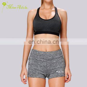 2017 new design contrast sports bra with crossed back strap