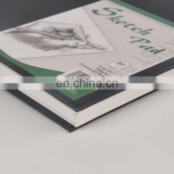 100gsm 80 sheets wire bound black hard fabric texture cover 11x8.5" Sketch pad fashion sketch book