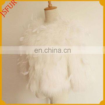 Warm Women White Winter Jacket Turkey Feather Fur Coat