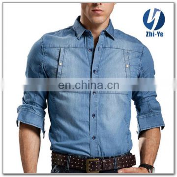 in stock items latest fashionable men denim shirt