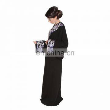 Kaftan Black Abaya,Lastest Design Muslim Islamic Dress,Embroidery Long Sleeve Maxi Dress photo-4