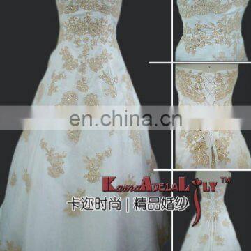 EB812 Exquisite embroidery organza lace Classic Exotic Wedding dress weddin dresses