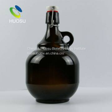 64oz amber growler beer ceramic swing top cap glass bottle