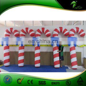 6.5ft Height Christmas Plastic Candy Cane For Decoration / Customize Advertising PVC Inflatable Candy Arches