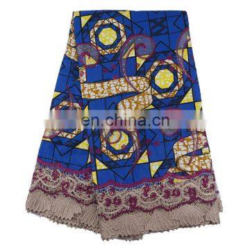High-quality Wholesale price 100% cotton wax for 6 yards with stones lace wax print fabric african L170727006