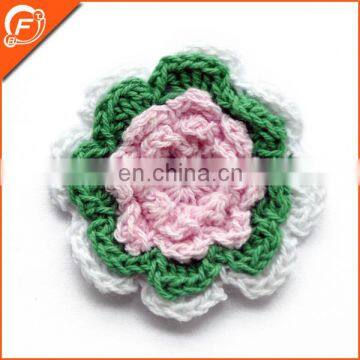 nice handmade crochet flower for winter hat