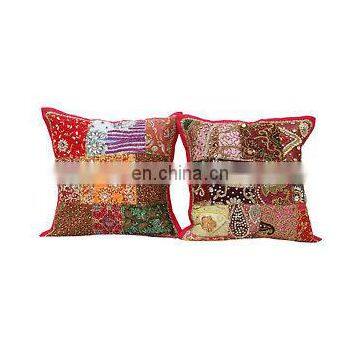 17'' Indian Embroidered Beaded Ethnic Vintage Hand Patchwork Throw Pillow cover Cushion Cover Cushion Covers cases decorative