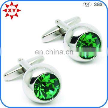 Customizable Blue Classic Cufflinks With Rhinestone photo-2